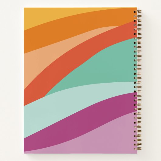 Carnet Boho Colorful Abstrait Nom rétro (Dos)