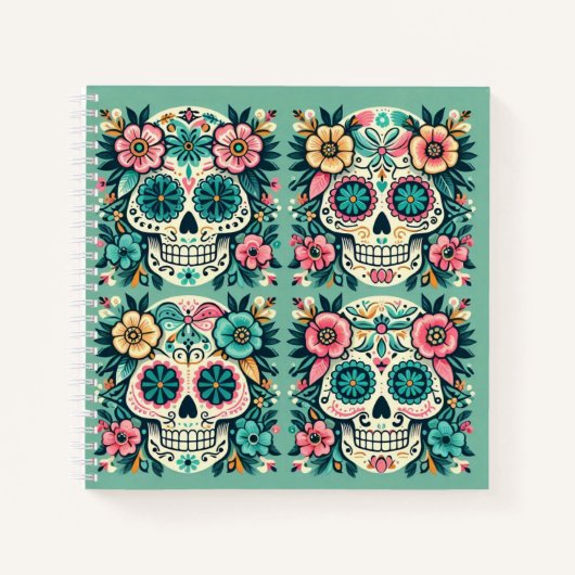Carnet Boho Crânes de Sucre (Devant)