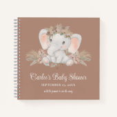 Carnet Boho Cute Elephant Baby shower neutre genre (Devant)