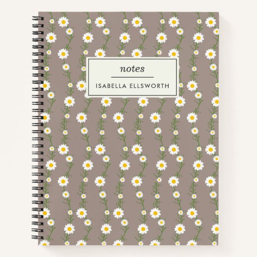 Carnet Boho Daisy Chain Motif Floral Personnalisé (Devant)