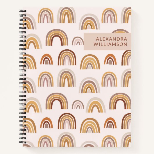 Carnet Boho Desert Rainbow en Neutres Personnalisé (Devant)