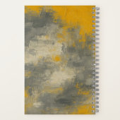 Carnet Boho Elegance Abstraite moutarde & Gris Art (Verso)