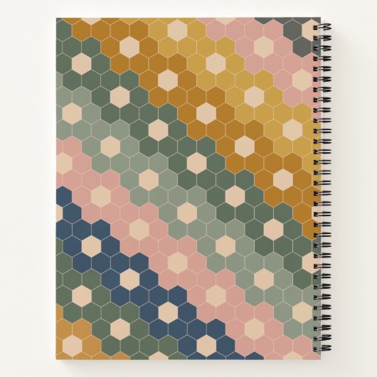 Carnet Boho élégant Motif géométrique bleu vert Recette (Dos)