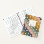 Carnet Boho élégant Motif géométrique bleu vert Recette (Intérieur)