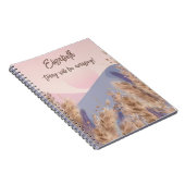 Carnet Boho Elegant Pastel Pampas Grass Blush Pink Nature (Côté Droit)
