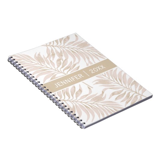 Carnet Boho en feuille de palme sèche moderne Script (Côté Droit)
