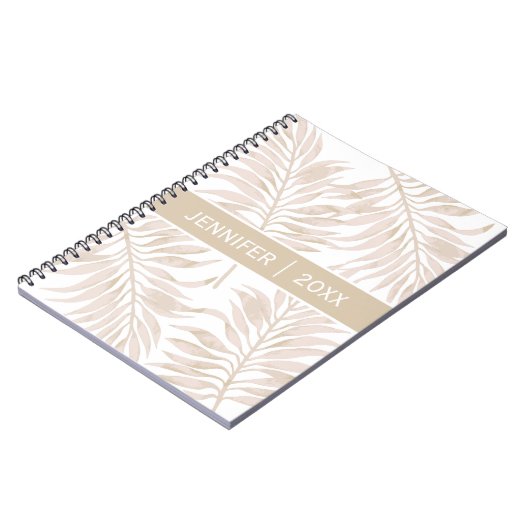 Carnet Boho en feuille de palme sèche moderne Script (Côté gauche)