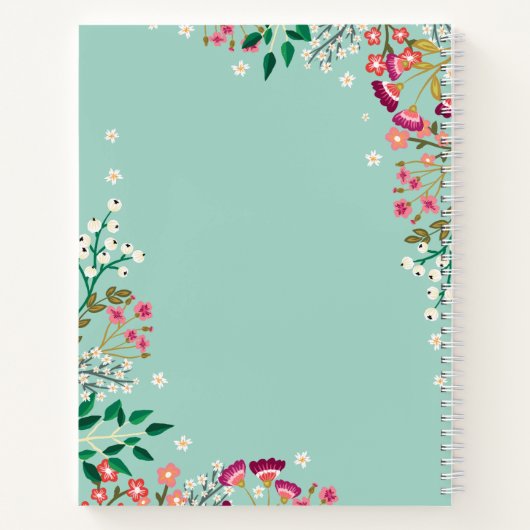 Carnet Boho Fleurs sauvages - Nom (Dos)