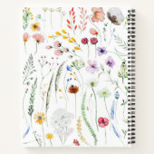 Carnet Boho Fleurs sauvages Nom personnalisé Monogramme (Dos)