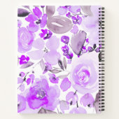Carnet Boho fleurs violet motif d'aquarelle fleurie (Dos)