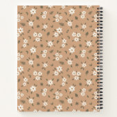 Carnet Boho Floral Botanical Pattern Girl Brown Name Text (Dos)