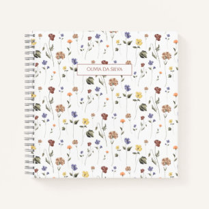 Carnet Boho Floral Fleur sauvage   Personnalisé