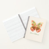 Carnet Boho Folk Floral Butterfly Personalized Name (Intérieur)