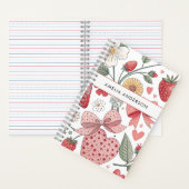 Carnet Boho fraise Coquette Fille Florale rose (À l'intérieur)