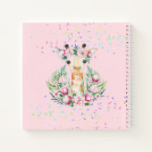 Carnet Boho Giraffe Fleurs Nommées Girs, Cadeaux Ados (Dos)