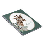 Carnet Boho Giraffe Watercolor Monogram (Côté Droit)