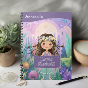Carnet Boho Girl Purple "Choose Kindness"