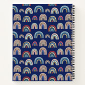 Carnet Boho Gold coloré bleu Abstrait arc-en-ciel (Dos)