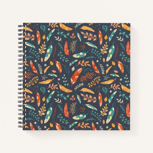 Carnet Boho Hippie Motif de plume (Devant)