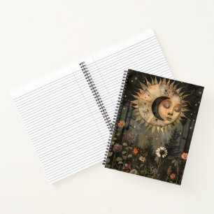 Carnet Boho Jardin de Fleur de Soleil Lunaire Sauvage