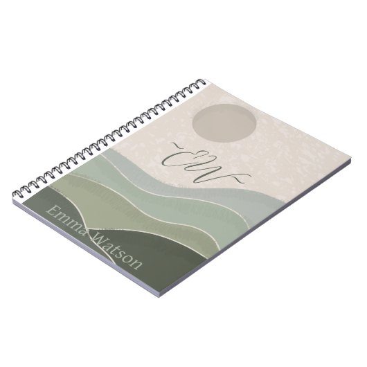 Carnet Boho Minimalist, Logo Personnalisé Nom du script (Côté gauche)