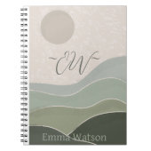 Carnet Boho Minimalist, Logo Personnalisé Nom du script (Devant)