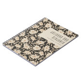 Carnet Boho Moderne Botanique Noir ivoire Personnalisé Ma (Côté gauche)