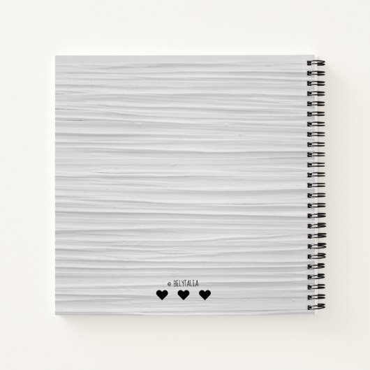 Carnet Boho Moderne Monogramme Texture blanche Recette pr (Dos)