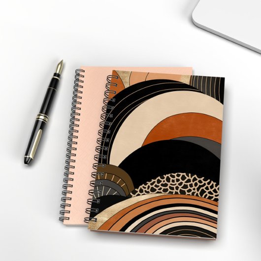 Carnet Boho moderne orange noir neutre