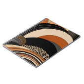 Carnet Boho moderne orange noir neutre (Côté gauche)