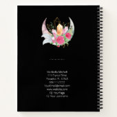 Carnet Boho Moon Crystals Plumes Fleur Photo verticale (Dos)