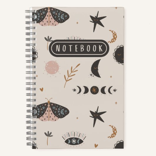Carnet Boho Moth et Celestial (Recto)