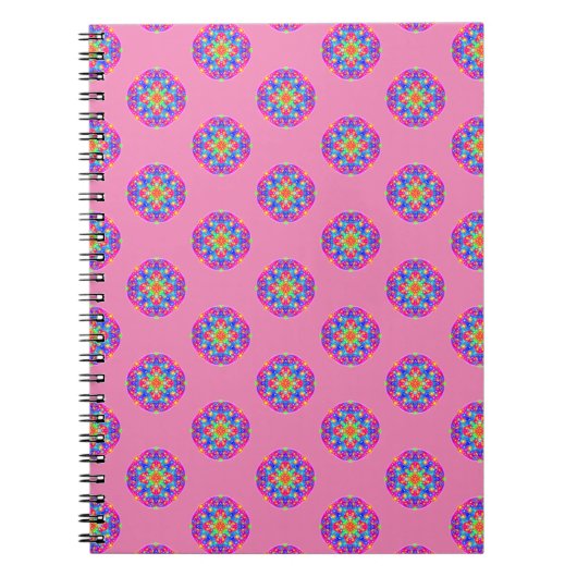 Carnet Boho Motif de Mandala Star rose (Devant)