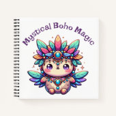 Carnet Boho mystique texte mauve magique sur blanc | (Devant)