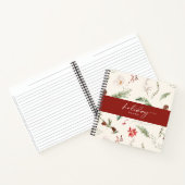 Carnet Boho Noël Planificateur Poinsettia Verdure (Intérieur)