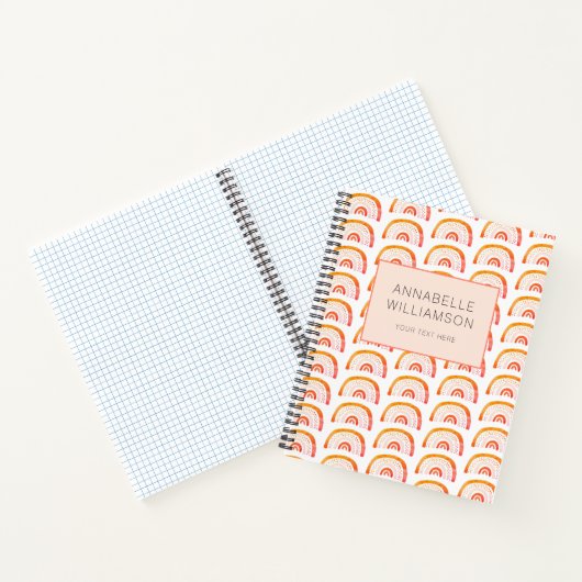 Carnet Boho orange arc-en-ciel (Intérieur)