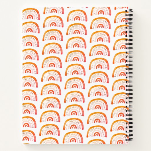 Carnet Boho orange arc-en-ciel (Dos)