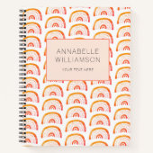 Carnet Boho orange arc-en-ciel (Devant)