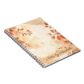 Carnet Boho orange Feuilles d'automne personnalisé (Côté Droit)