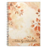 Carnet Boho orange Feuilles d'automne personnalisé (Devant)