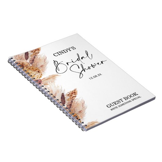 Carnet Boho Pampas Grass Fête des mariées Invité (Côté Droit)