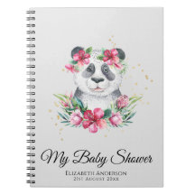 Boho Panda Bear Baby shower Planner Fleurs