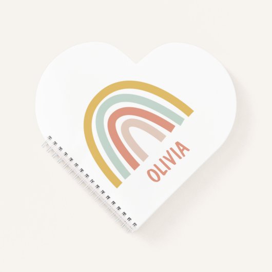 Carnet Boho Pastel Rainbow Personnalisé (Devant)