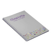 Carnet Boho Pays marguerite florale aquarelle gris Bloc-n (Côté Droit)