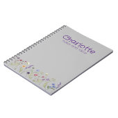 Carnet Boho Pays marguerite florale aquarelle gris Bloc-n (Côté gauche)