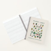 Carnet Boho Plante Lady Illustration Art Nom personnalisé (Intérieur)