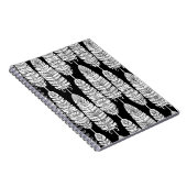 Carnet Boho plumes : motif noir et blanc (Côté Droit)