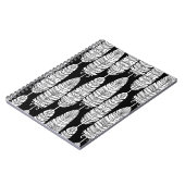 Carnet Boho plumes : motif noir et blanc (Côté gauche)