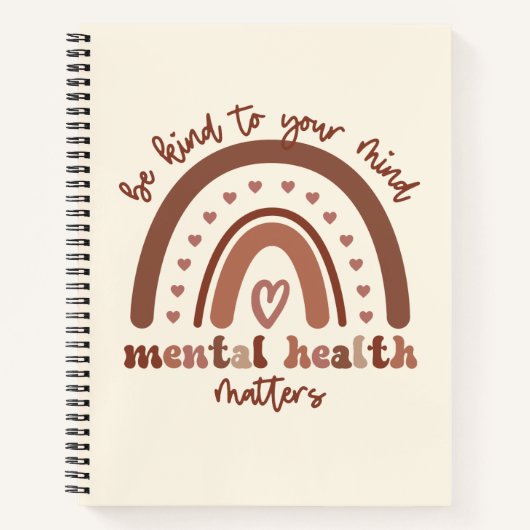 Carnet Boho Rainbow La Santé Mentale Soit Conforme À Votr (Devant)