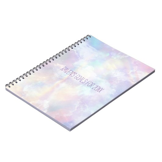 Carnet Boho Rainbow nuages Objectifs (Côté gauche)